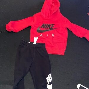 Nike Kids Red Hoodie and Black Sweatpants